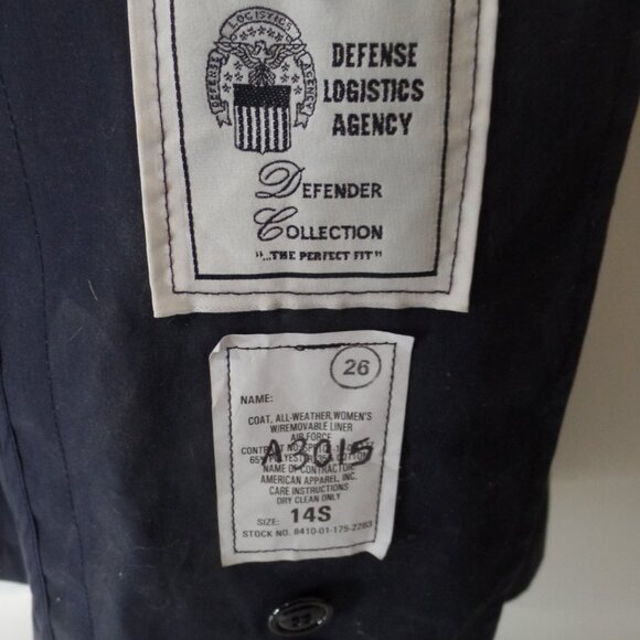 Navy Blue Trench Coat Women's 14S Defense Logistics Defender Collection - Picture 5 of 5